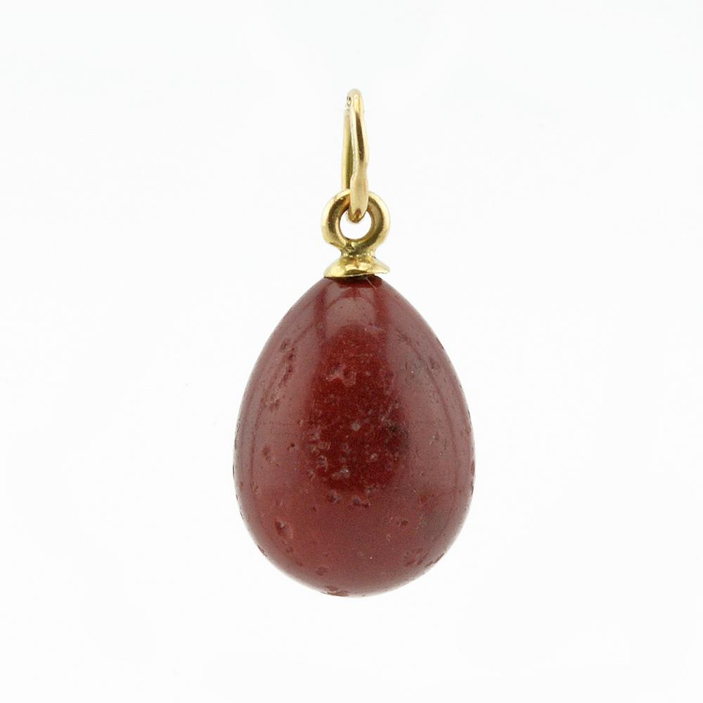 Russian gold mounted purpurine pendant Easter egg (1 of 4)