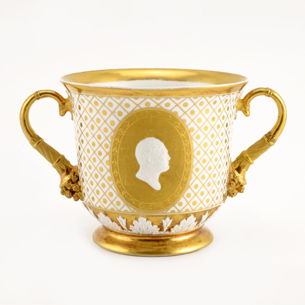 Russian IPF 2 Handled Cup w/ Tsar Alexander I profile (1 of 4)