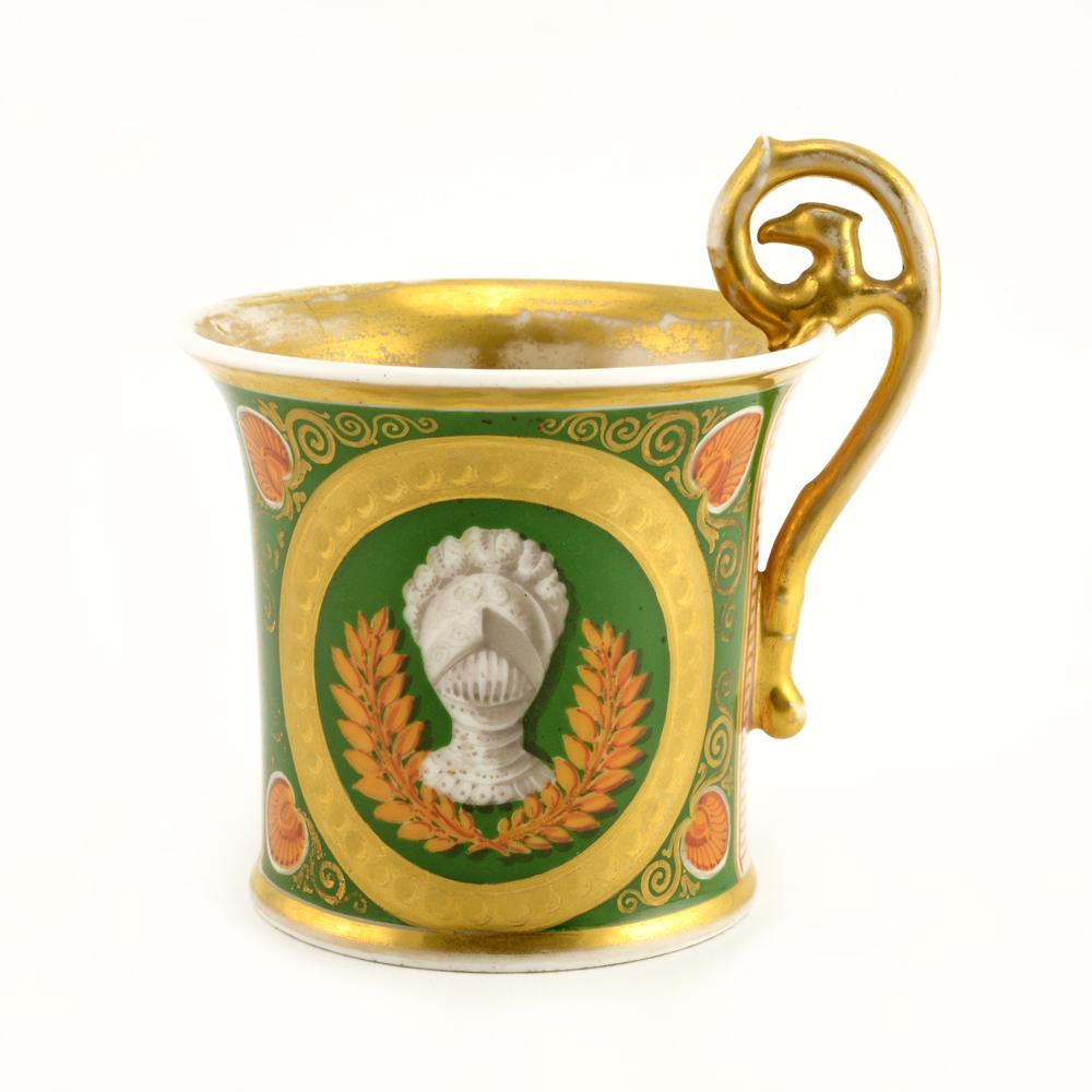 Porcelain Cabinet Cup with Sulphide Glass Bottom (1 of 8)