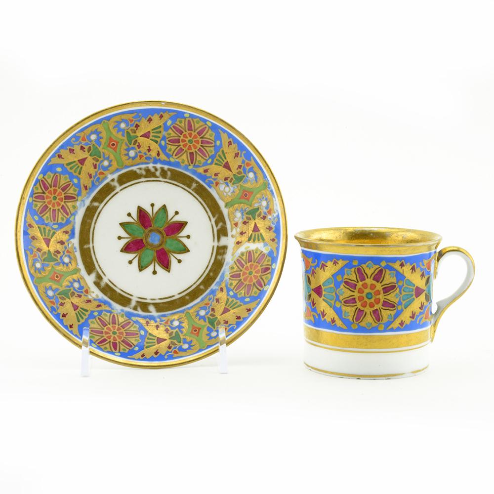 4 Porcelain Cup & Saucers from the Gothic Service (1 of 3)