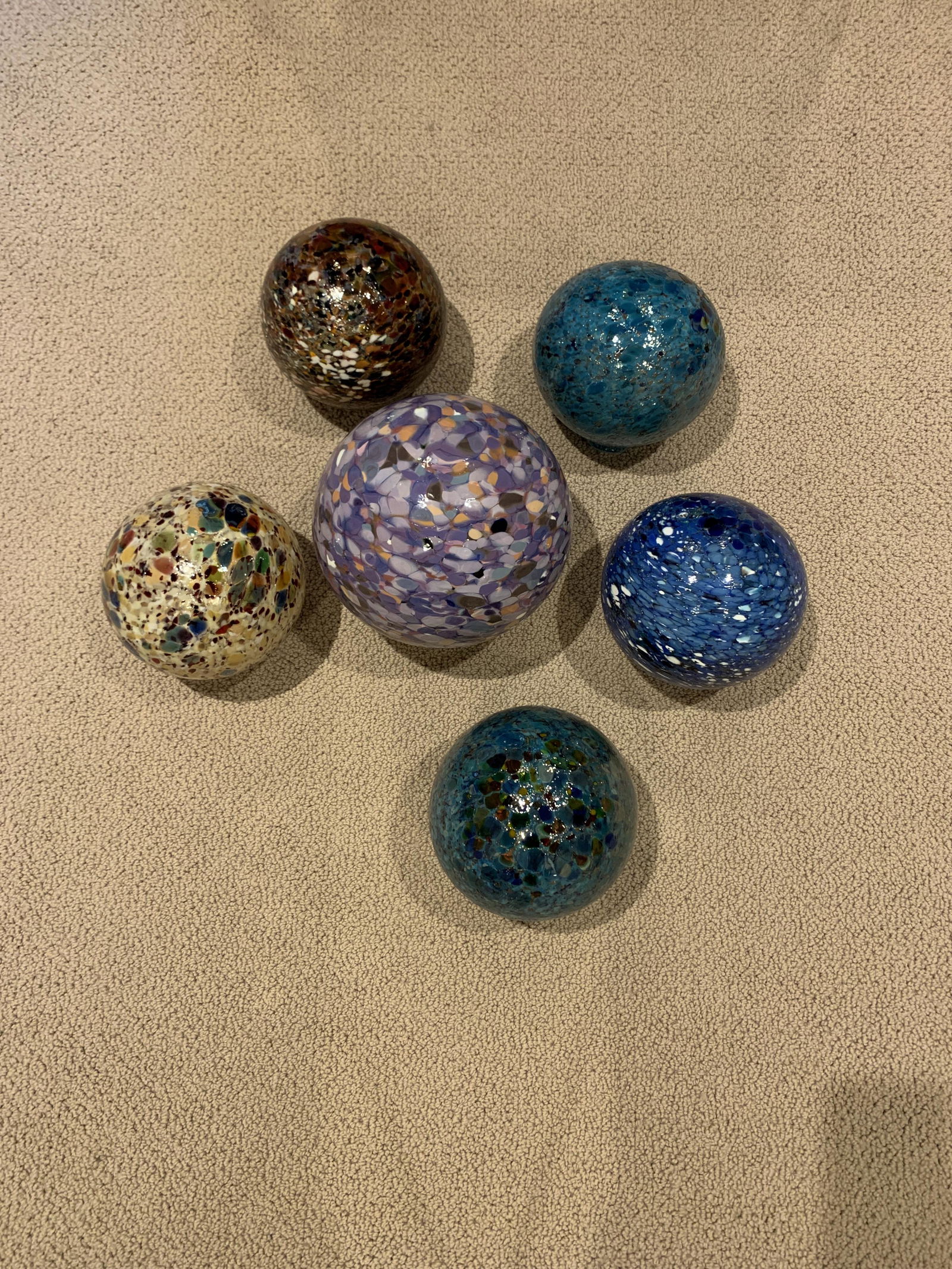 A Group of 6 Art Glass Water float Balls (1 of 6)