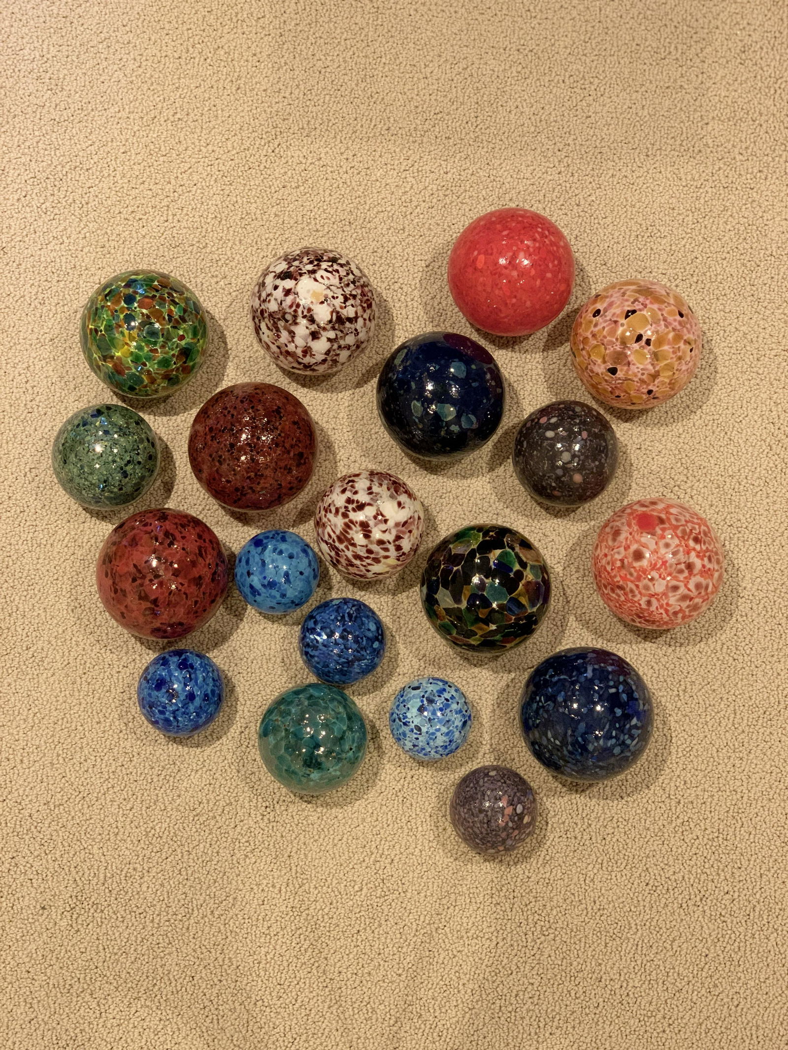 A Group of 19 Art Glass Water float Balls (1 of 6)