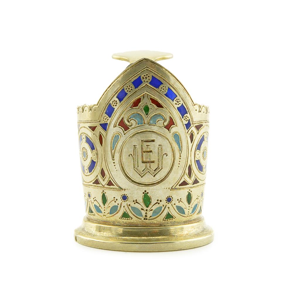 Kuzmichev Plique Enamel miniature Tea Glass Holder (1 of 7)