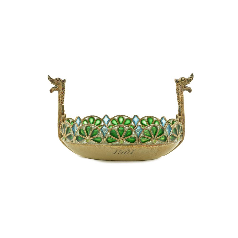 Marius Hammer plique enamel Viking boat open salt (1 of 4)