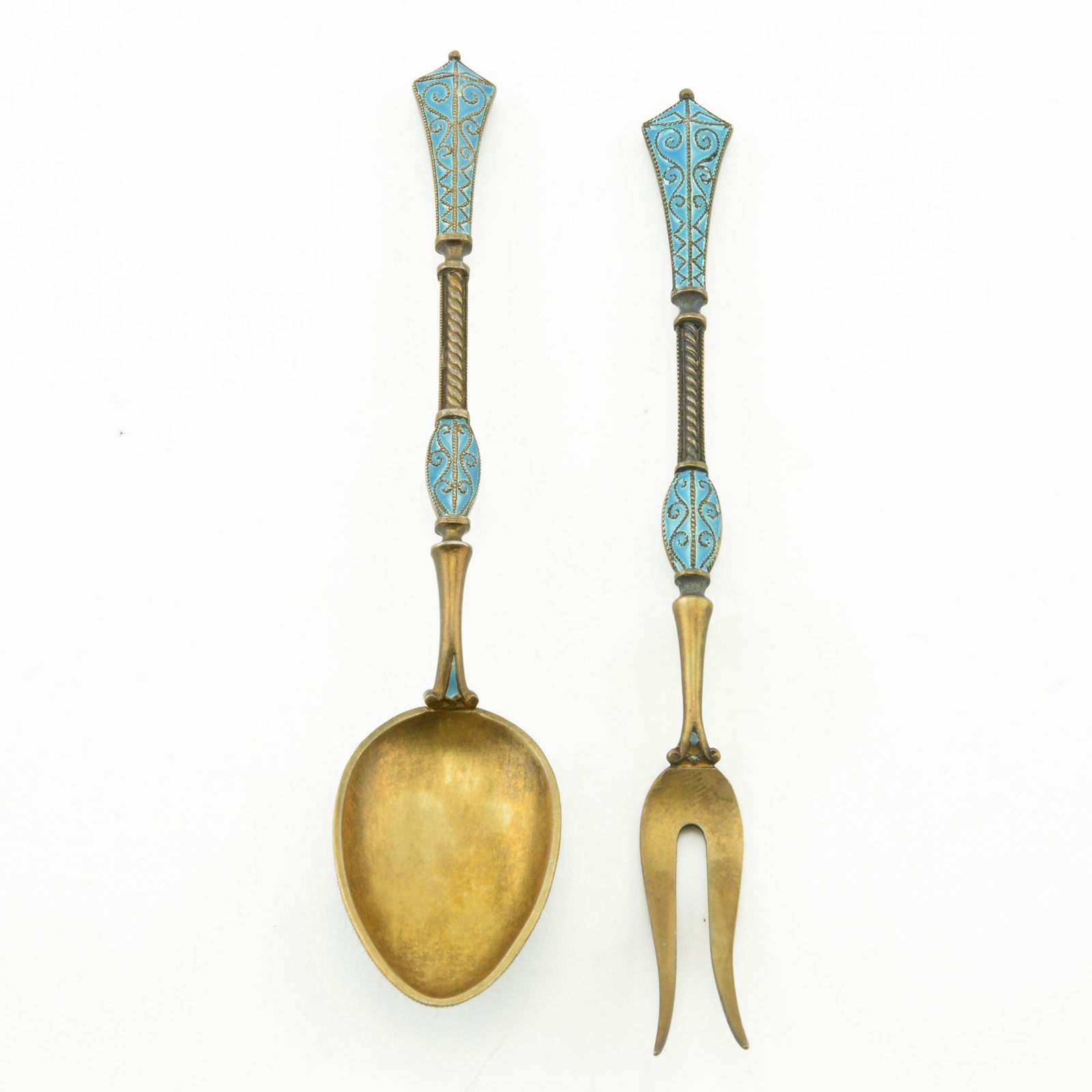 Norwegian enamel spoon and fork by David Andersen (1 of 3)