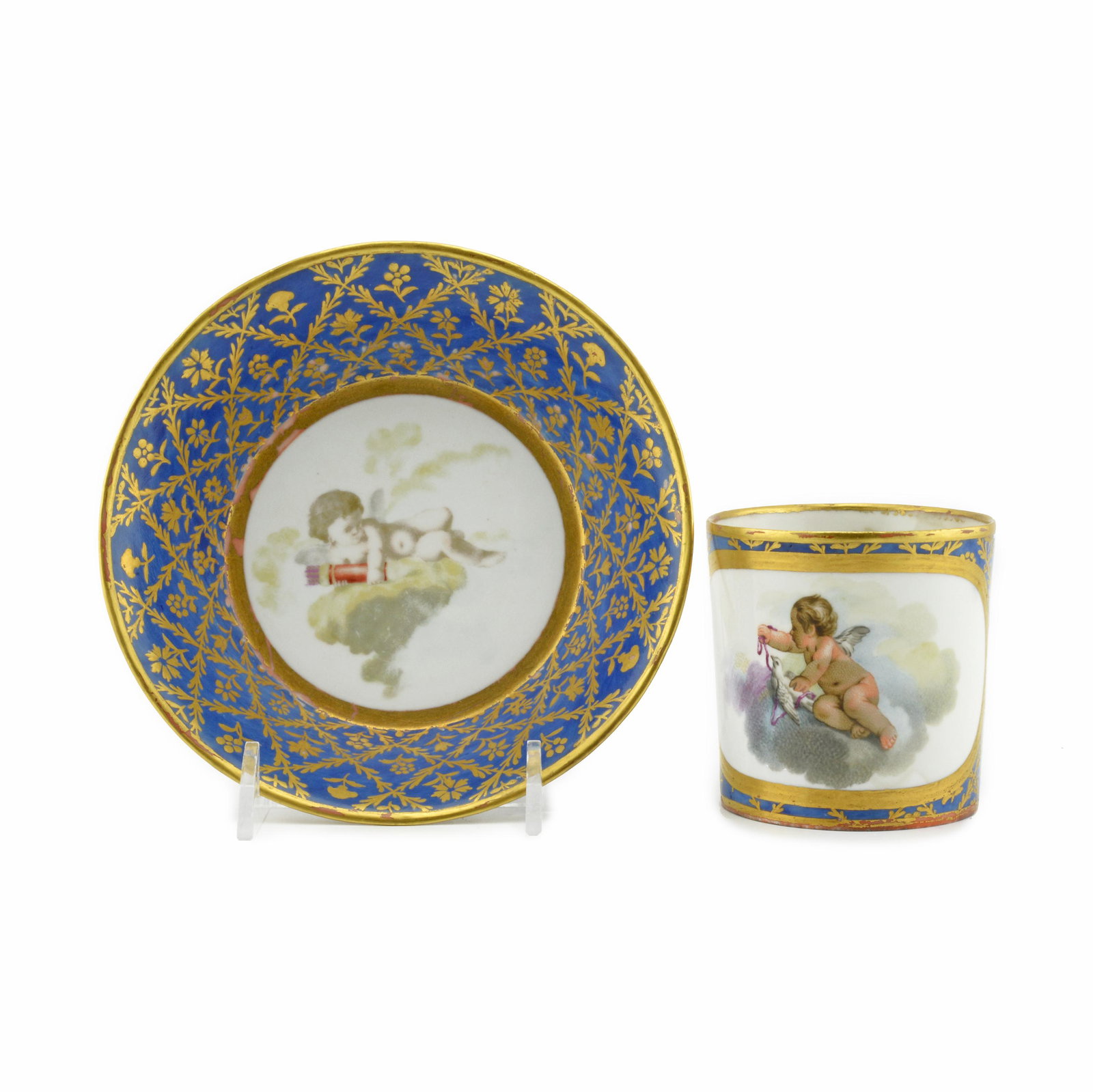 An exceptionally rare 1750's Russian porcelain cabinet cup and saucer (1 of 11)