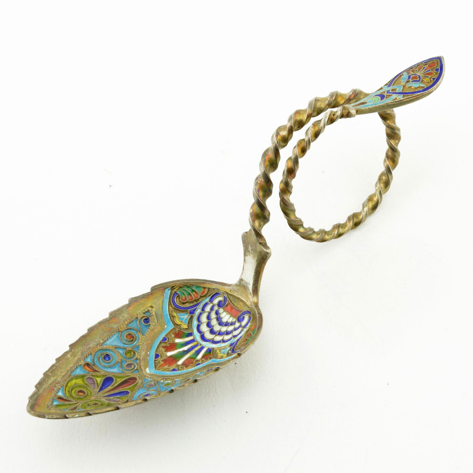 Norwegian plique enamel teaspoon (1 of 3)