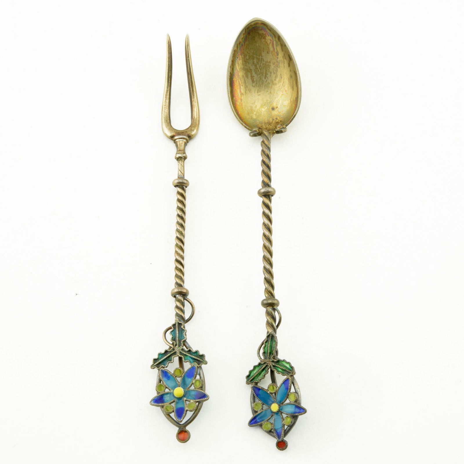 Marius Hammer Plique Enamel Spoon and fork (1 of 3)