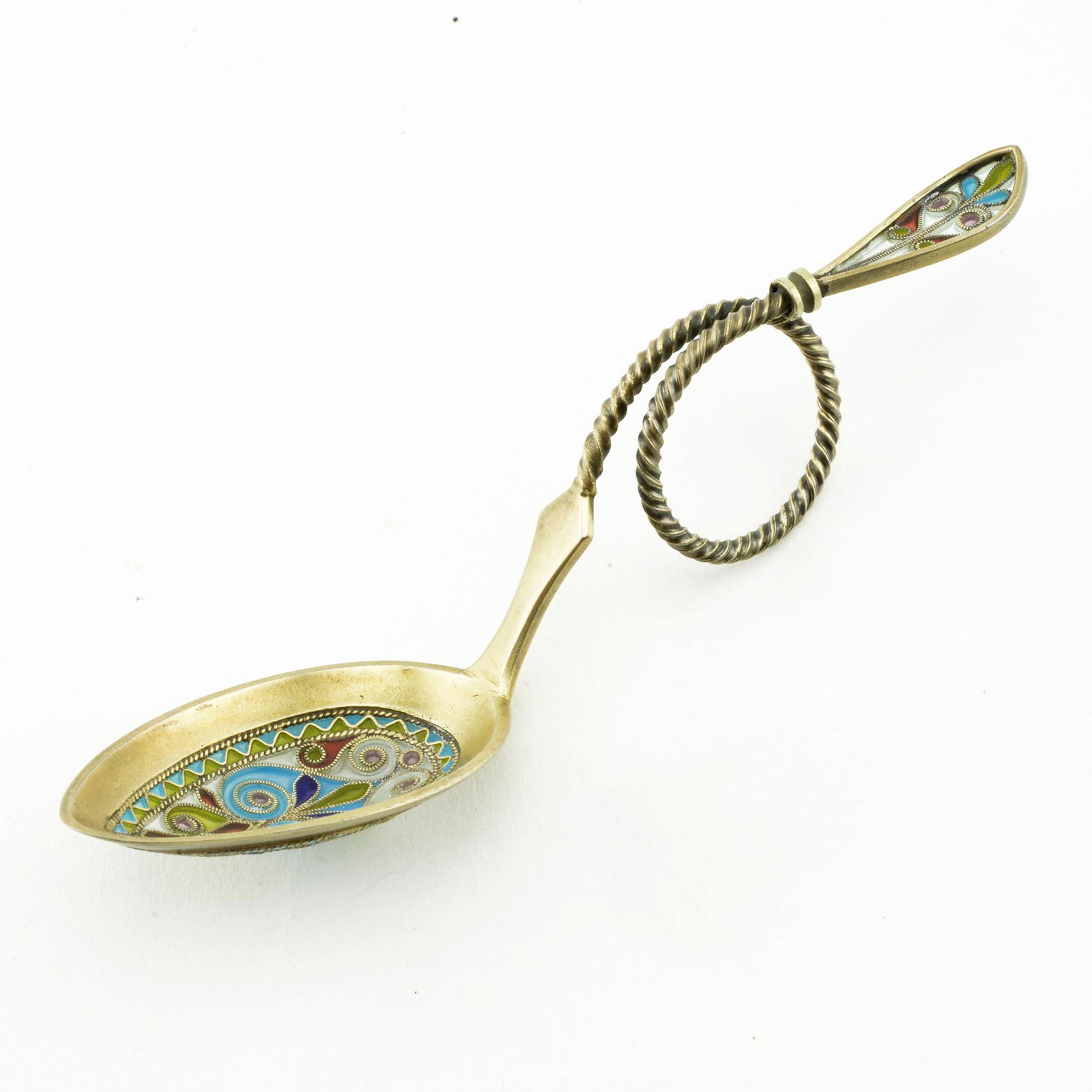 Plique enamel caddy spoon (1 of 4)