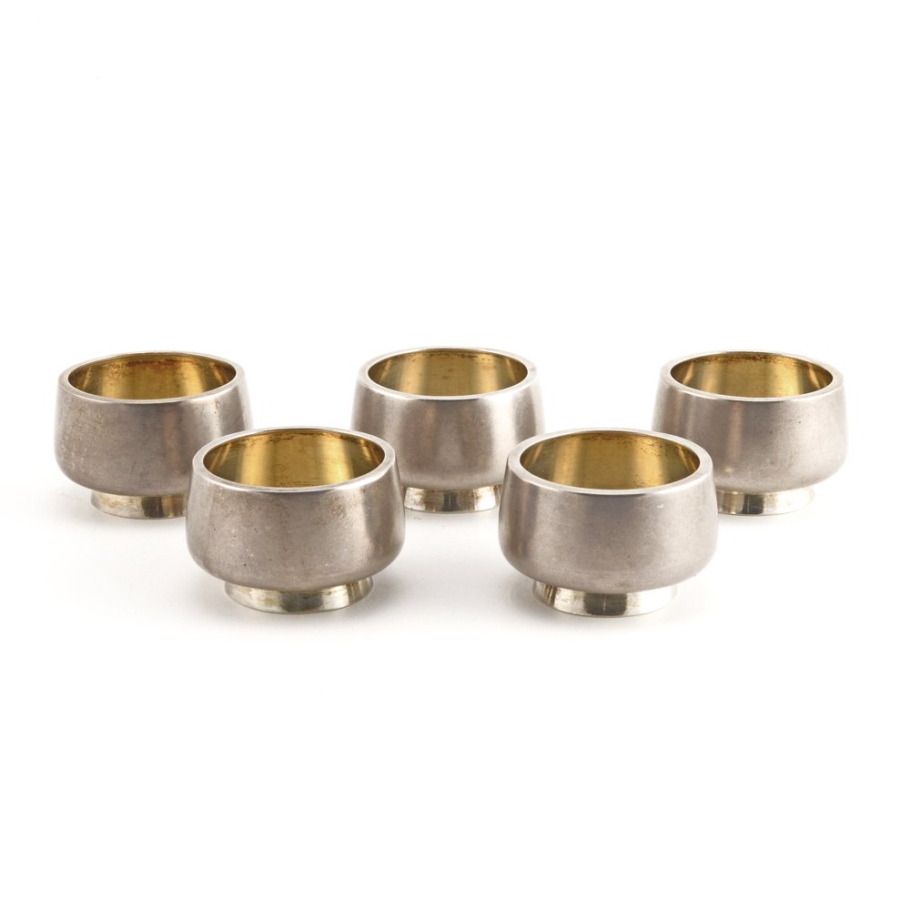 A group of 5 circa 1885 Russian silver open salts (1 of 3)