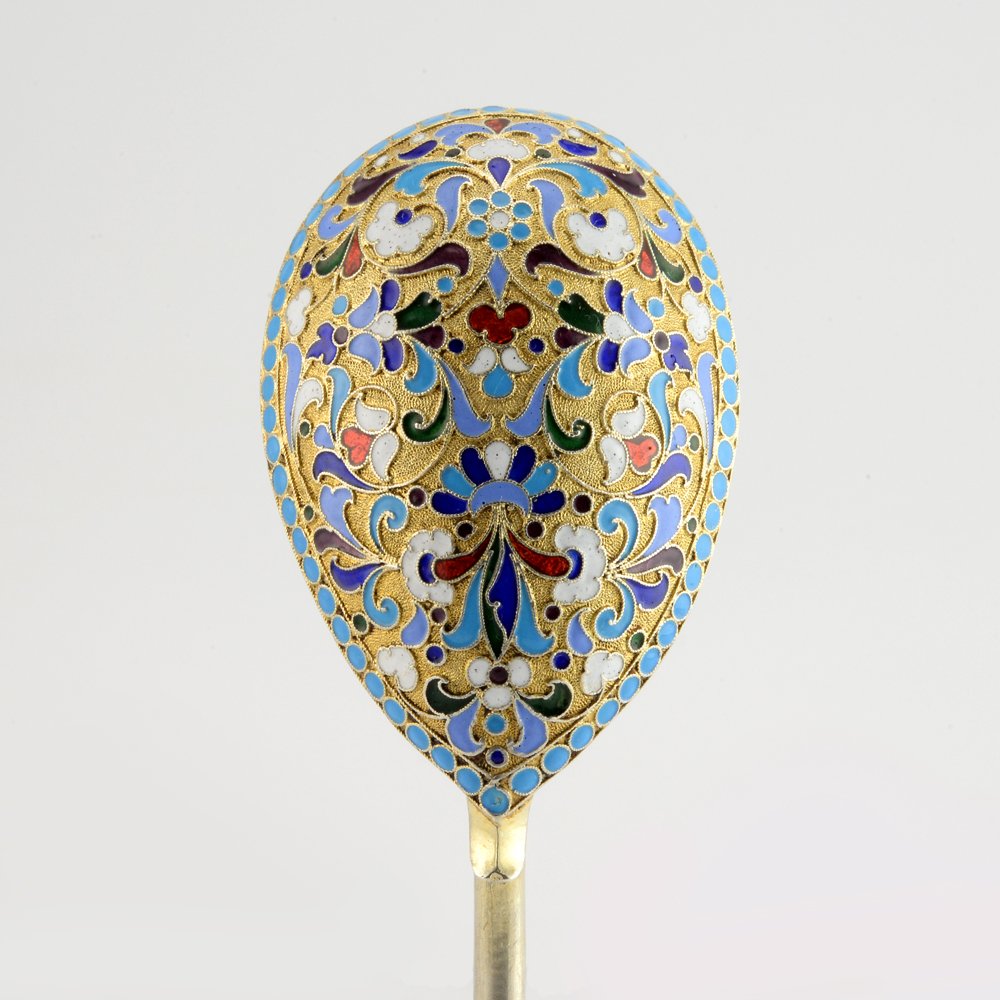 A Russian cloisonné enamel serving spoon (1 of 4)