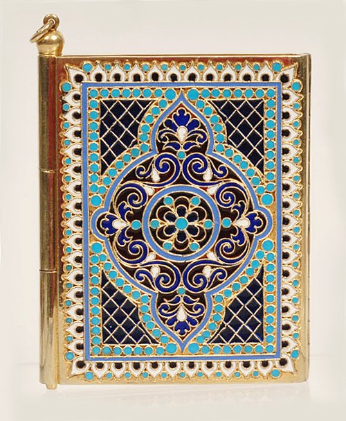 A Kuzmichev plique-à-jour enamel notebook, ca1890 (1 of 6)