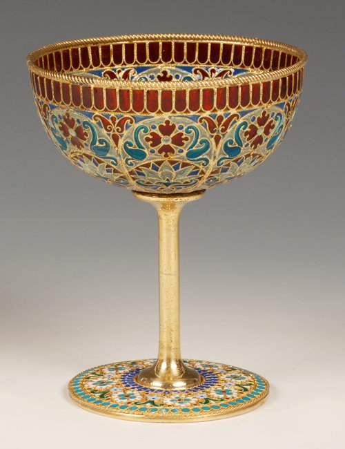 An Ovchinnikov plique-à-jour enamel goblet, c1890 (1 of 5)
