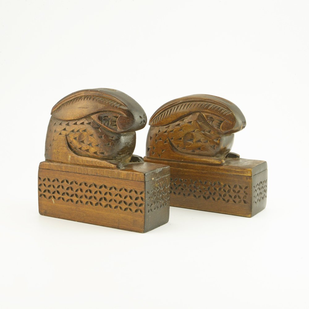 An Antique Pair of Russian Carved Wood Bookends, ca1900 (1 of 7)