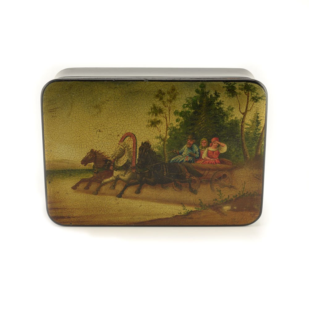 A Russian lacquer jewel casket, Vishnyakov, ca1880s-90s (1 of 5)