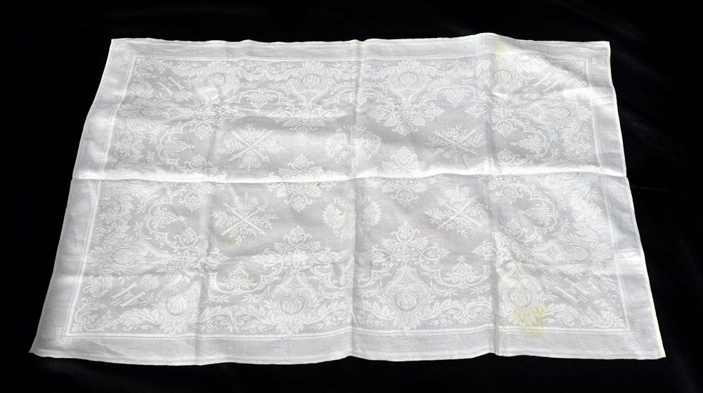 Emperor Nicholas II: A Damask Dinner Napkin, 1909-1910 (1 of 6)