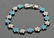 Sterling and Blue Enamel Floral Bracelet