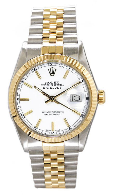 Preowned Rolex Datejust 16233 White Dial (1 of 1)