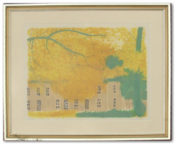 ANDRE BRASILIER S/N LITHO (French 1929-2004): "Autumn," Signed and numbered lithograph, 21.5" x 27.25"