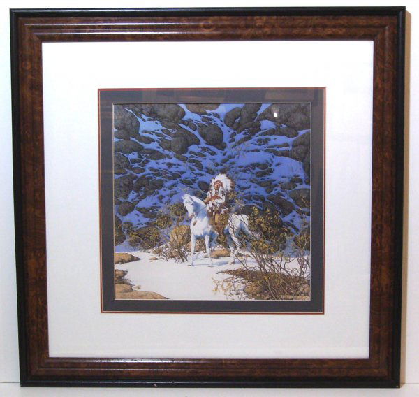 BEV DOOLITTLE-EAGLE'S HEART SIGNED PRINT (Amer b.1: "Eagle's Heart" Signed Offset Lithograph,Numbered Edition - 19.5 x 19 - CONDITION-VERY GOOD