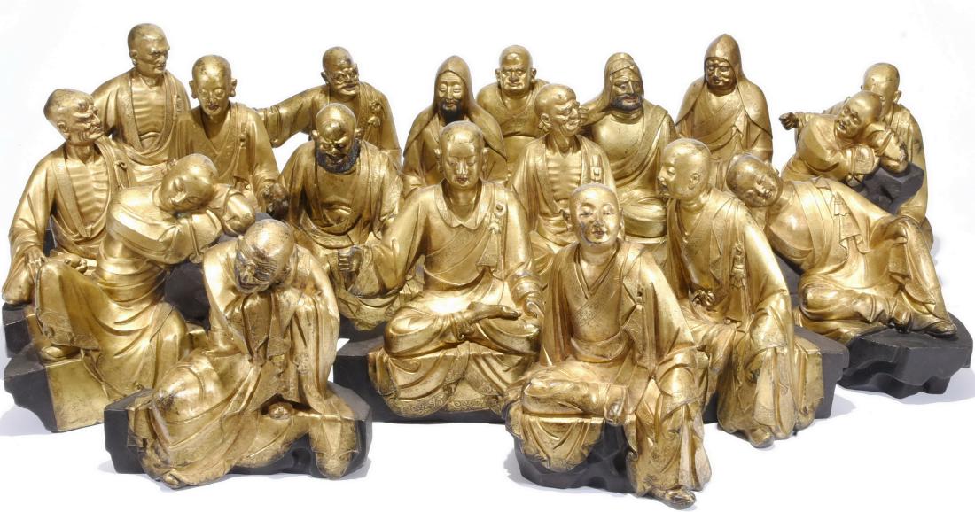 Chinese gilt bronze 18 luohan (1 of 8)