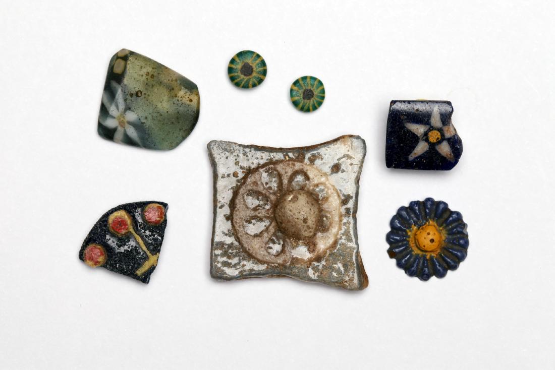 7 Egyptian Glass Inlay Fragments (1 of 1)