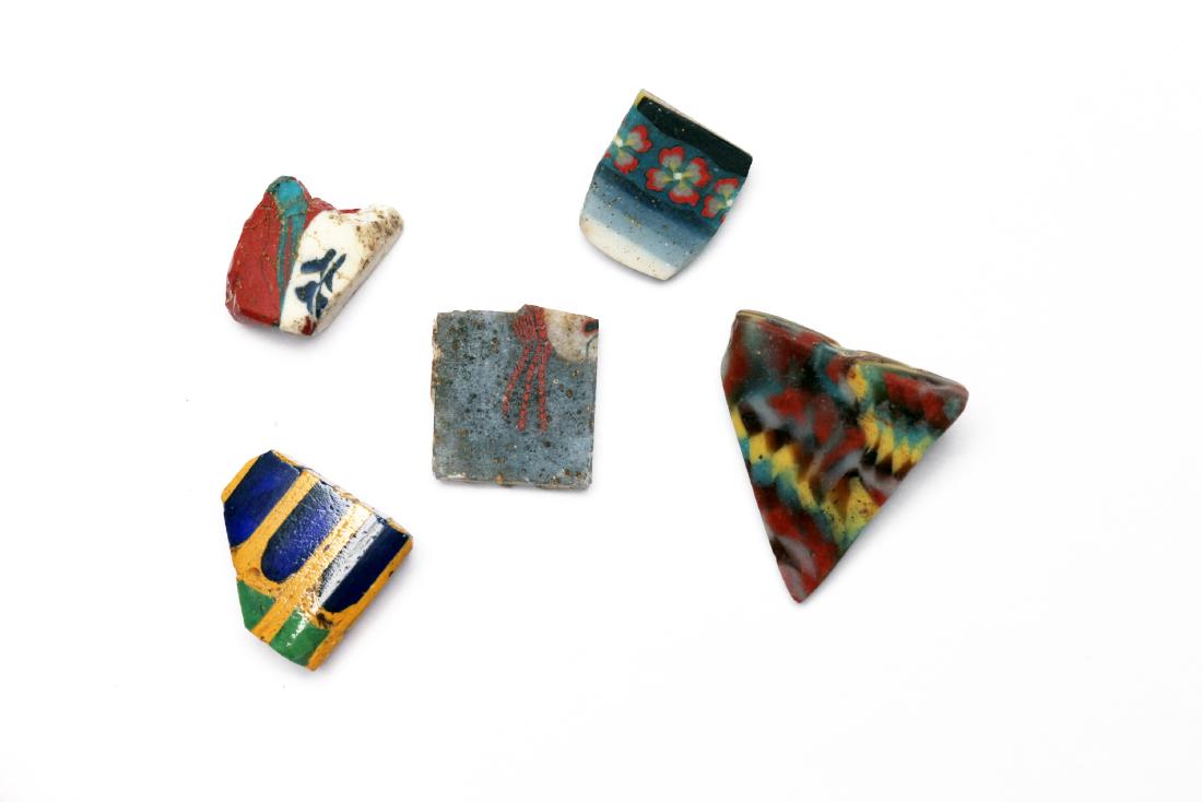 A Group of 5 Egyptian Mosaic Glass Inlays and Bars (1 of 1)