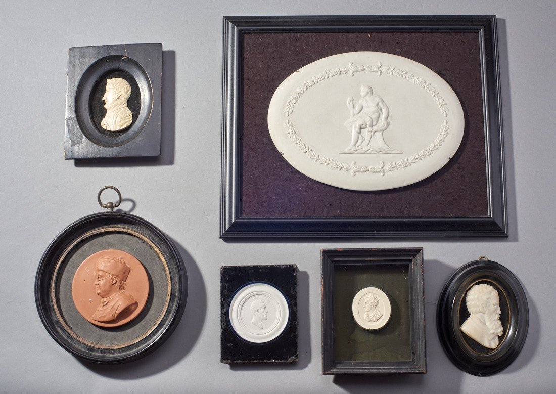 Six Victorian Bas Relief Busts & Plaques (1 of 1)