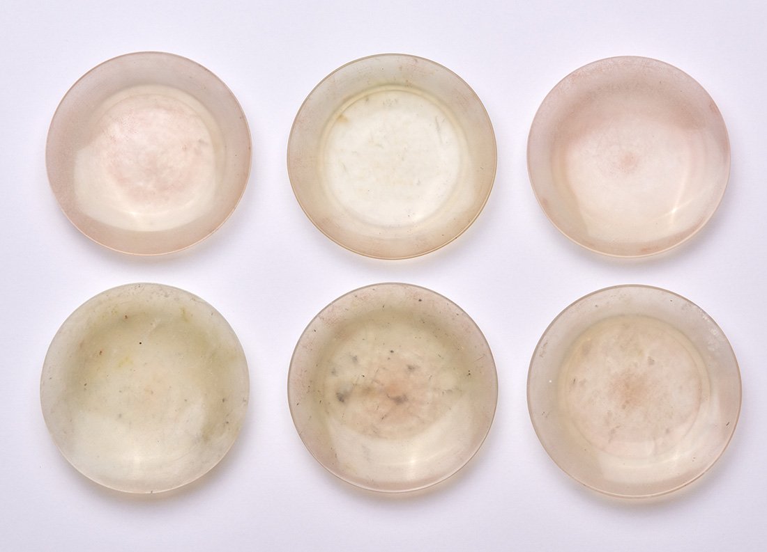 Six Fine Chinese Jade Miniature Plates (1 of 2)