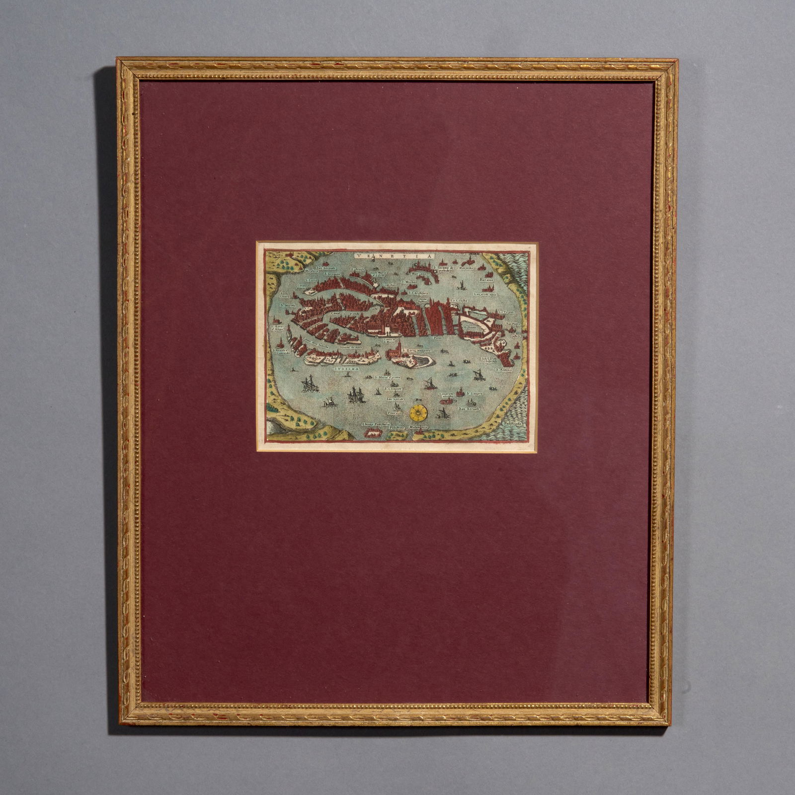 Early Hand-Colored Map of Venice (1 of 1)