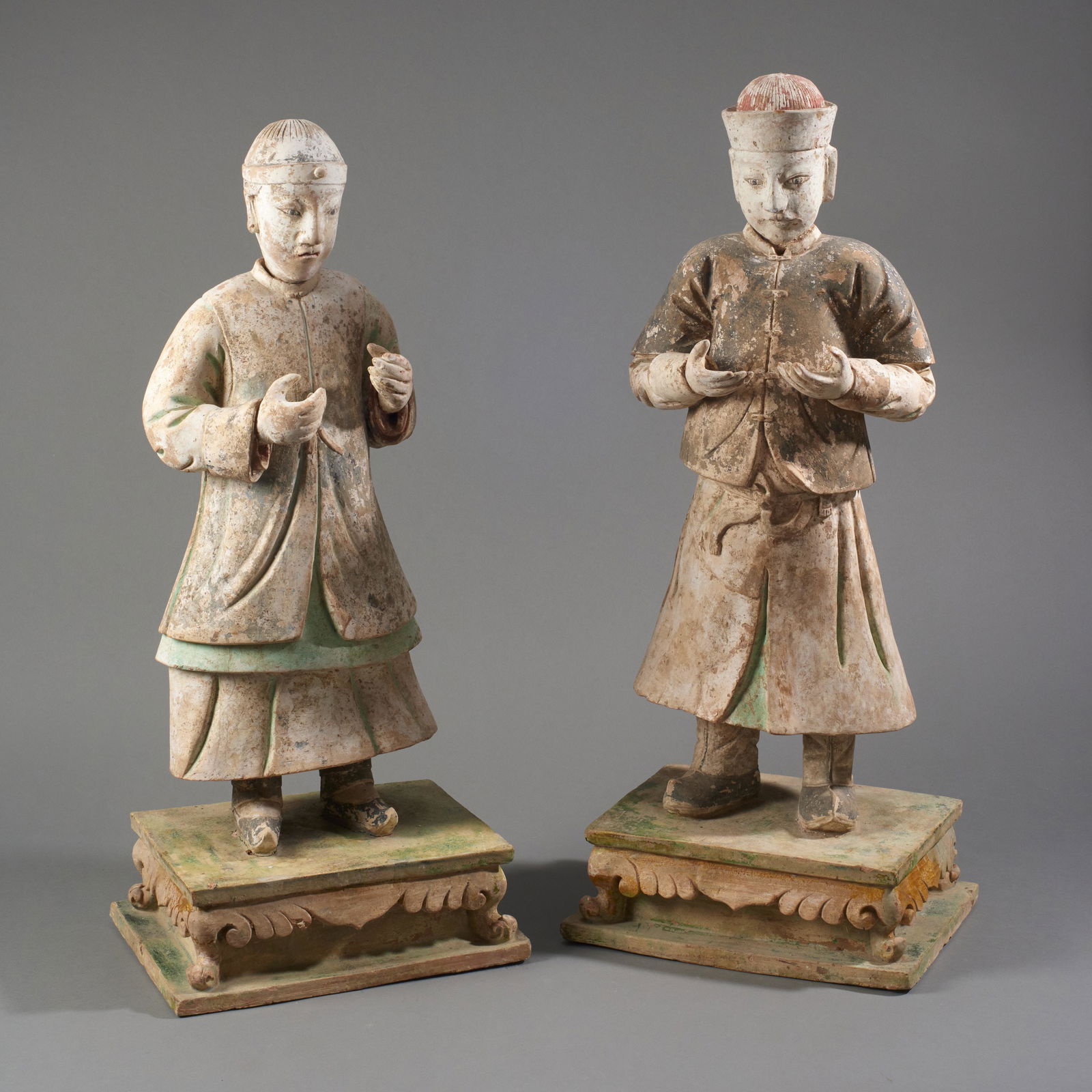 Two Very Large Chinese Ming Pottery Figures (1 of 1)