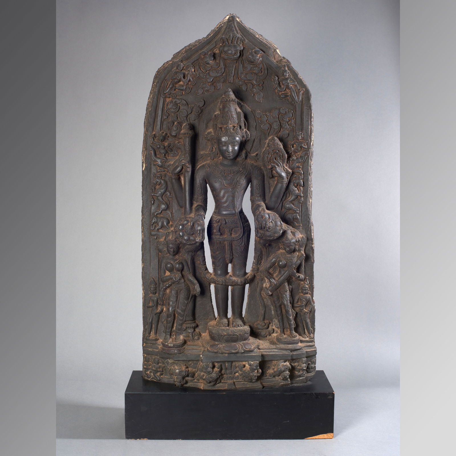 Large Pala Black Stone Vishnu, ex: Sotheby's (1 of 2)