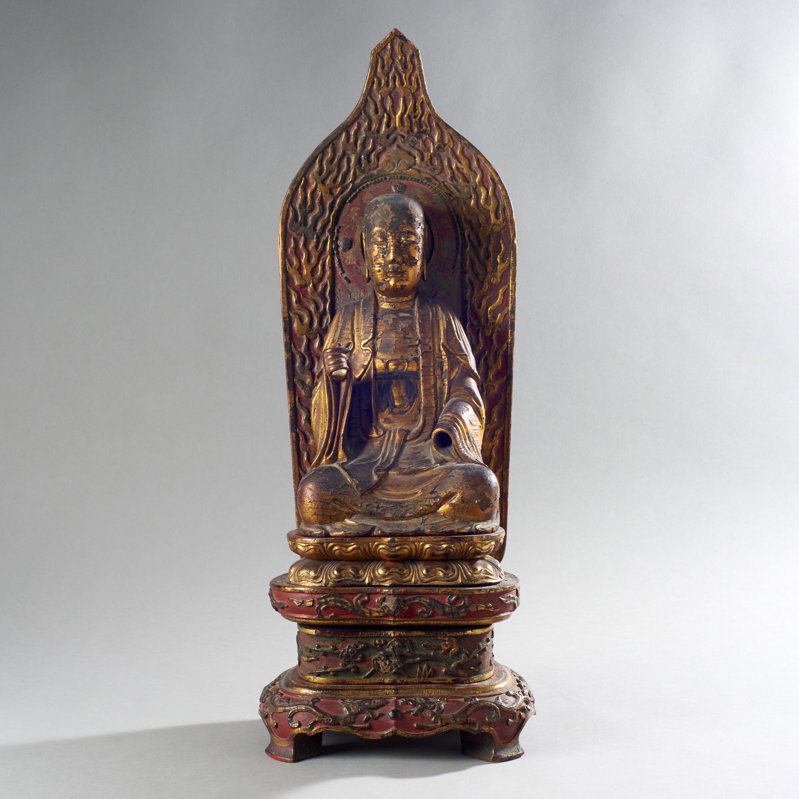 Chinese Ming Dyn. Wooden Figure of Buddha (1 of 2)