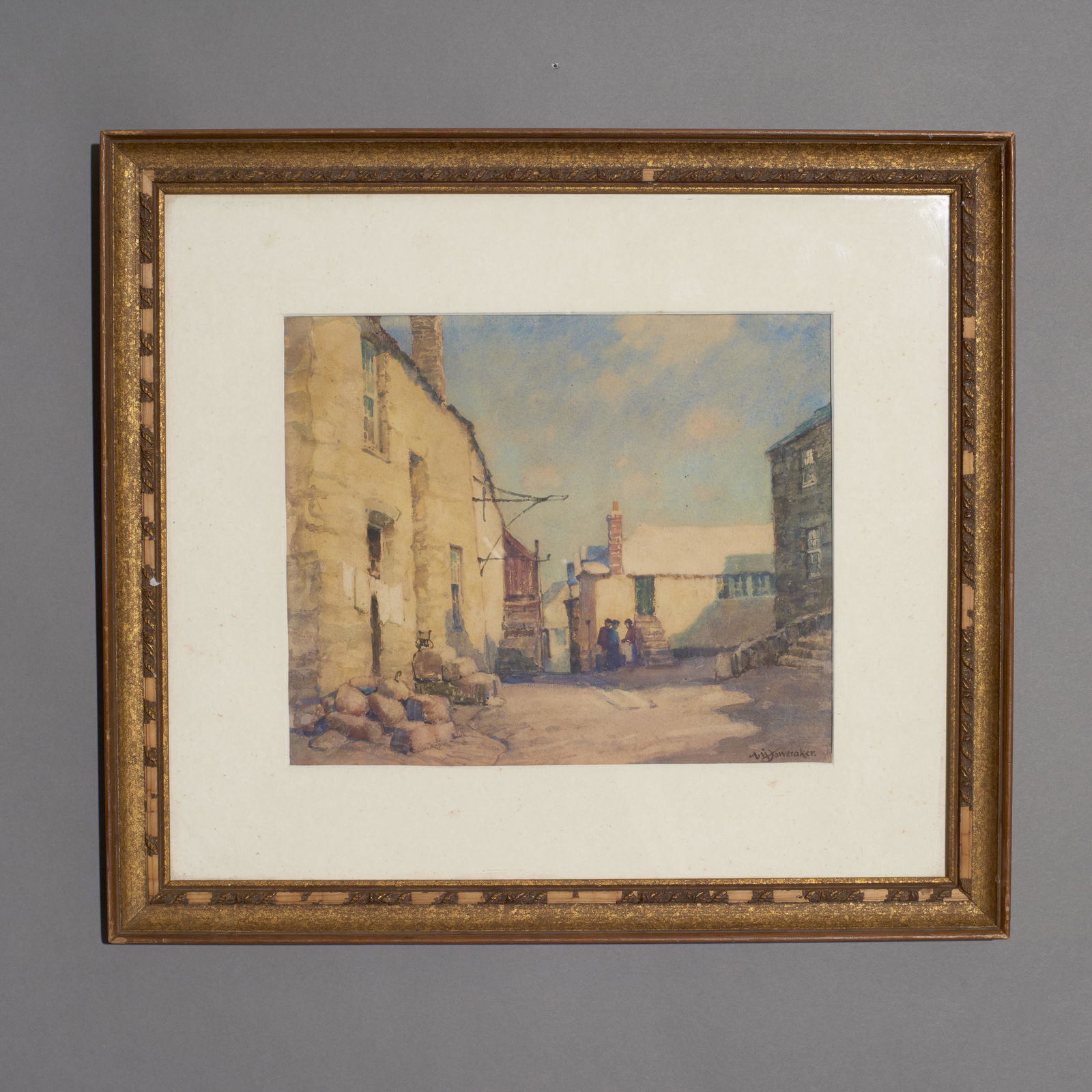 Watercolor of Norway Square St. Ives by Albert Moulton (1 of 2)