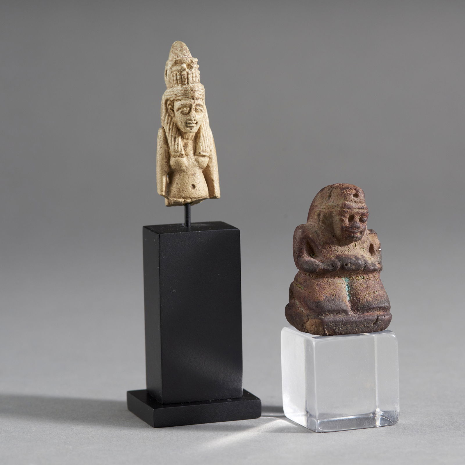 Egyptian Faience Amulet & Block Figure (1 of 2)
