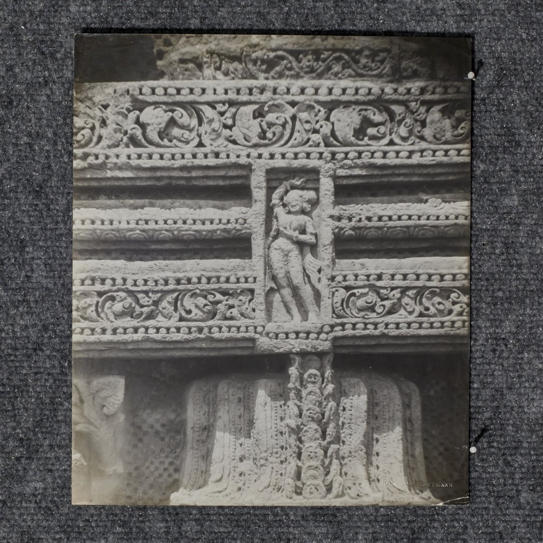 Five Early Photographs of India: India, ca. late 19th century. Five photographs of temples and gardens. Three by Johnston and Hoffmann. One matte containing two images by anonymous photgrapher. Three are beautifully matted, ready for