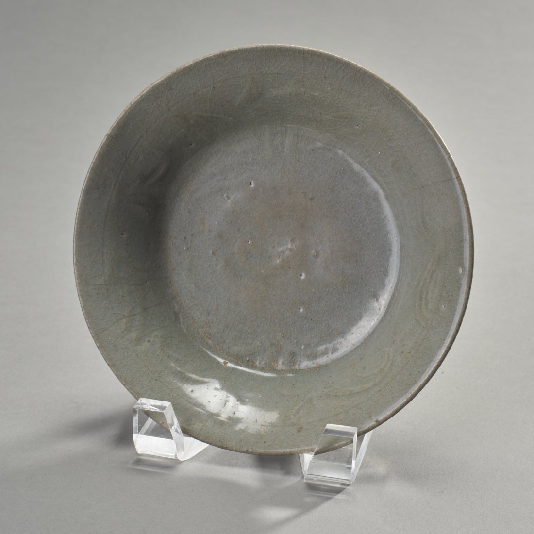 Korean Koryo Goryeo Dynasty Celadon Bowl: Korean celadon bowl, Goryeo dynasty (935-1392 ce), interior leaf design with incised line near rim. Provenance: Ex. Political Science, Ruggles Professor Emeritus James Morley (1921-2020). Professor Mo