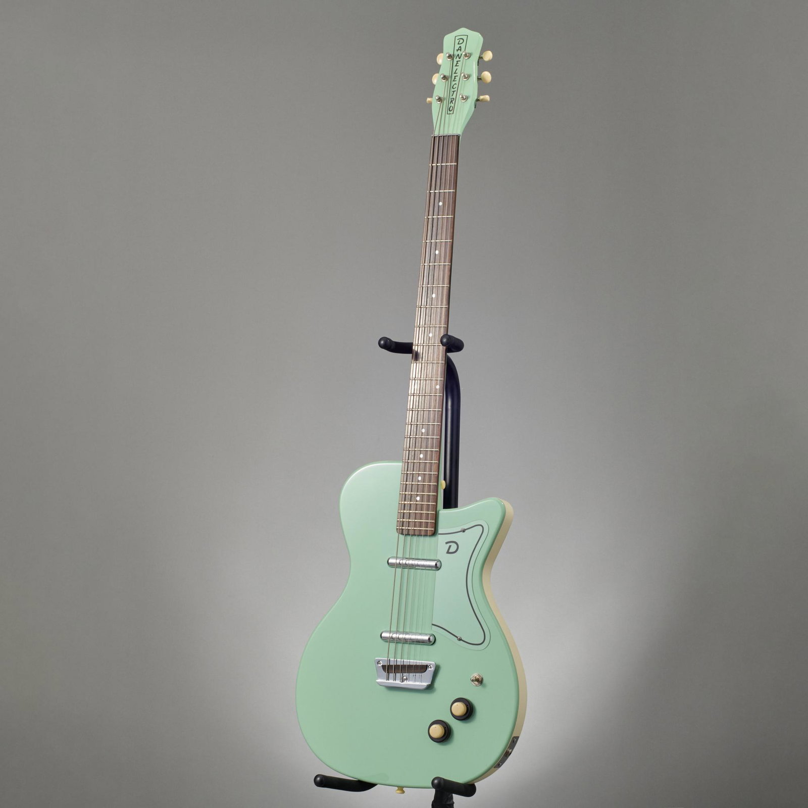 1999 Danelectro Baritone 6 Electric Guitar Aqua Finish (1 of 6)