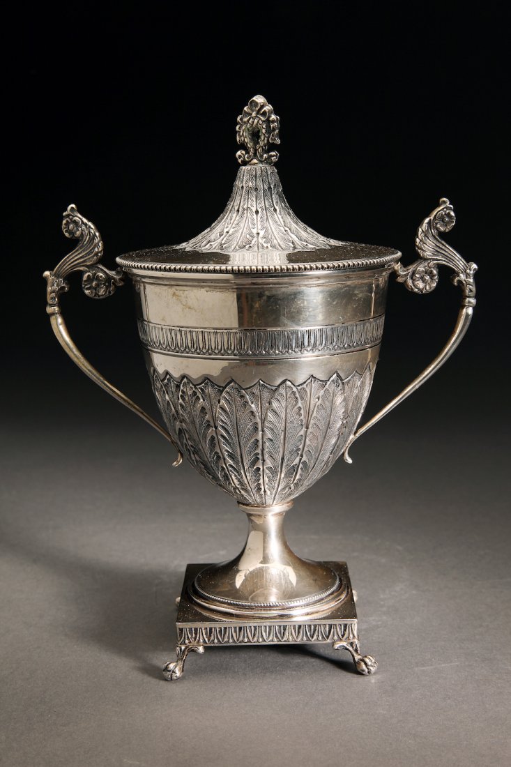 19thC European 800 Silver Claw-Foot Covered Urn (1 of 1)