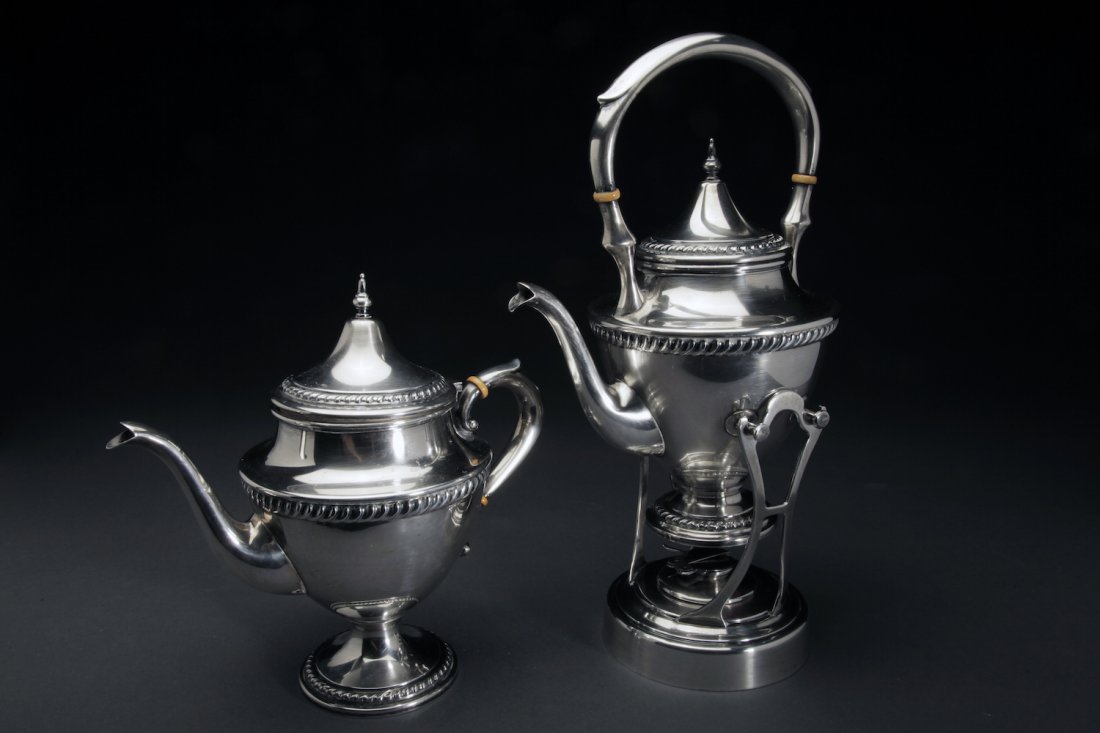 Antique Heavy Sterling Silver 3 Piece Tea Set (1 of 2)