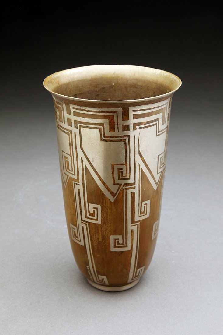 French Art Deco Dinanderie Desgranges Vase (1 of 3)