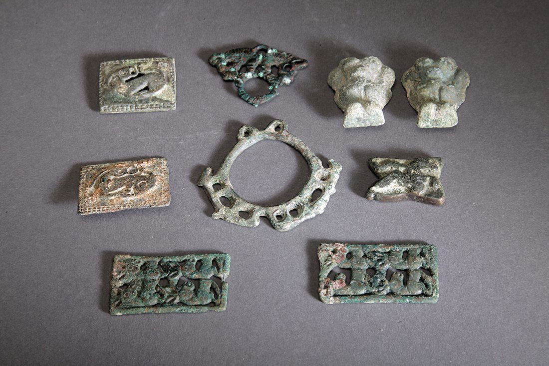 9 Ancient Bronze Ordos & Chinese Fittings (1 of 3)