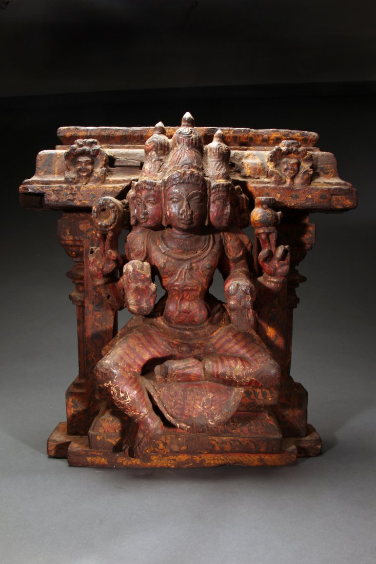 Indian Wooden Figure of Siva ca. 17th- 18th Century (1 of 3)