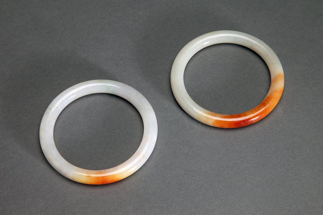 2 Burmese Celadon Jadeite Bracelets (1 of 1)