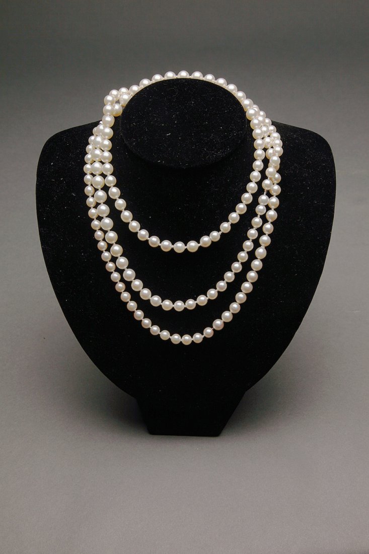 Tiffany & Co. Platinum Diamond Pearl Necklace (1 of 4)