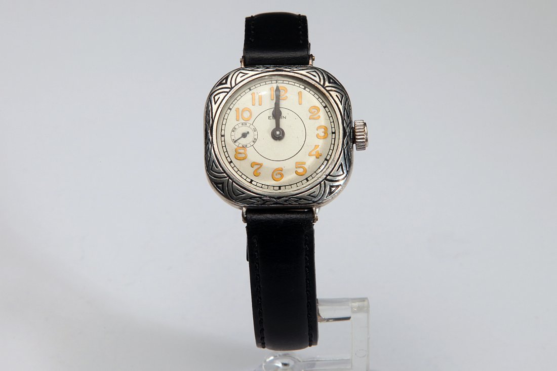 Rare Elgin Sterling Art Deco Gent's Wristwatch (1 of 3)