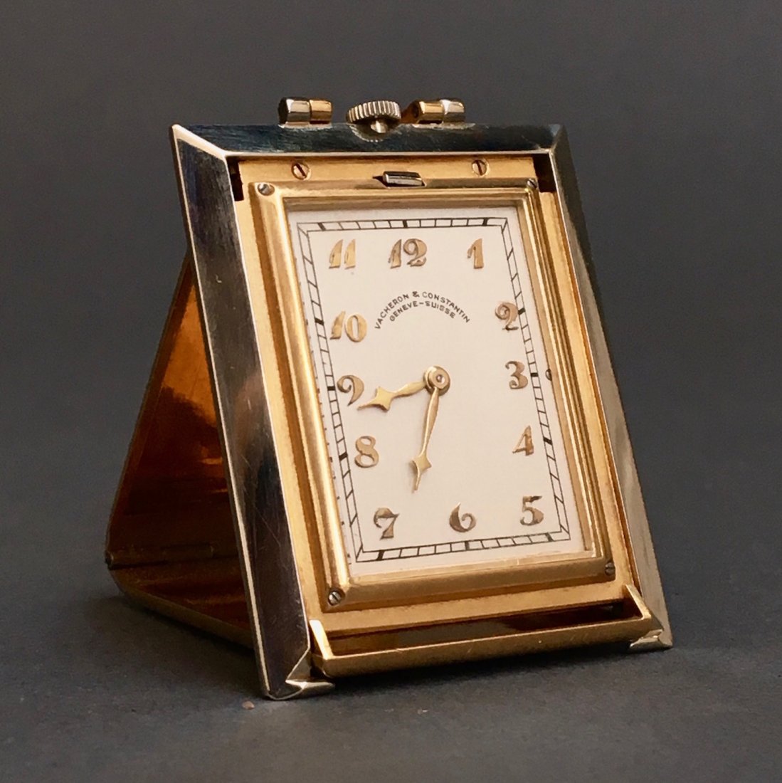 18K Vacheron Constantin Mini Folding Travel Clock (1 of 1)