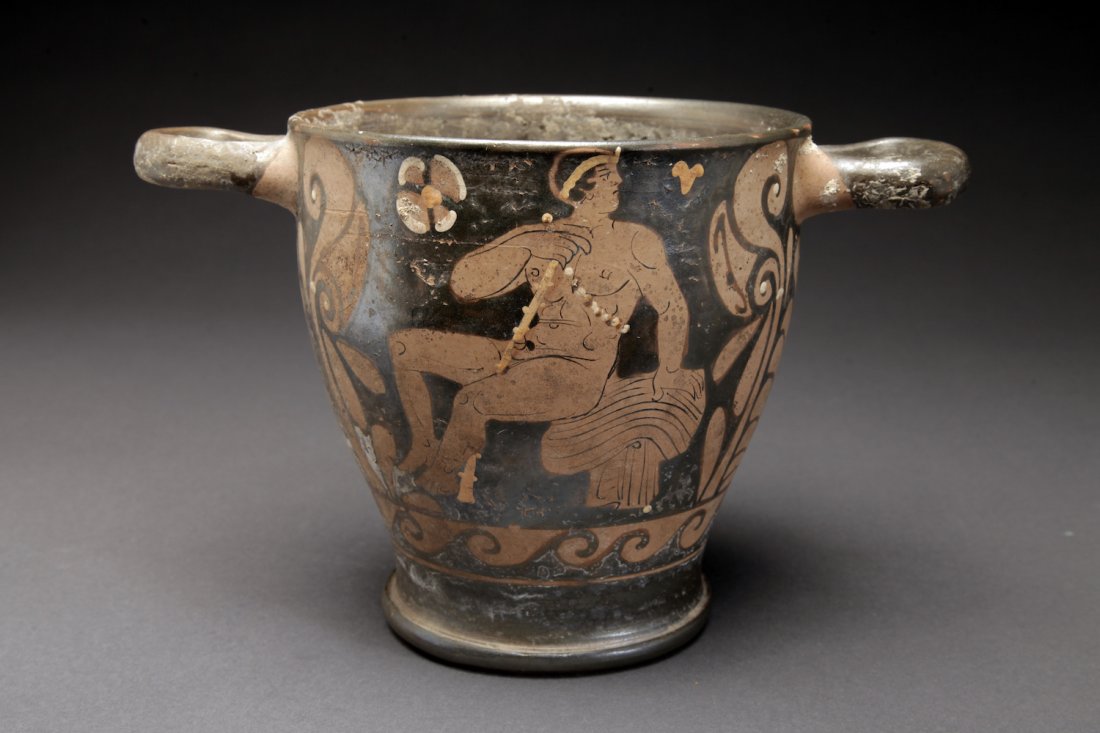 Large Ancient Red Figure Apulian Skyphos (1 of 4)