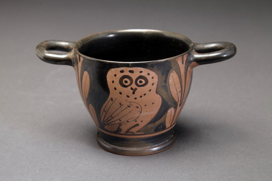 Fine Large Ancient Greek Red-figure Owl Cup (1 of 5)