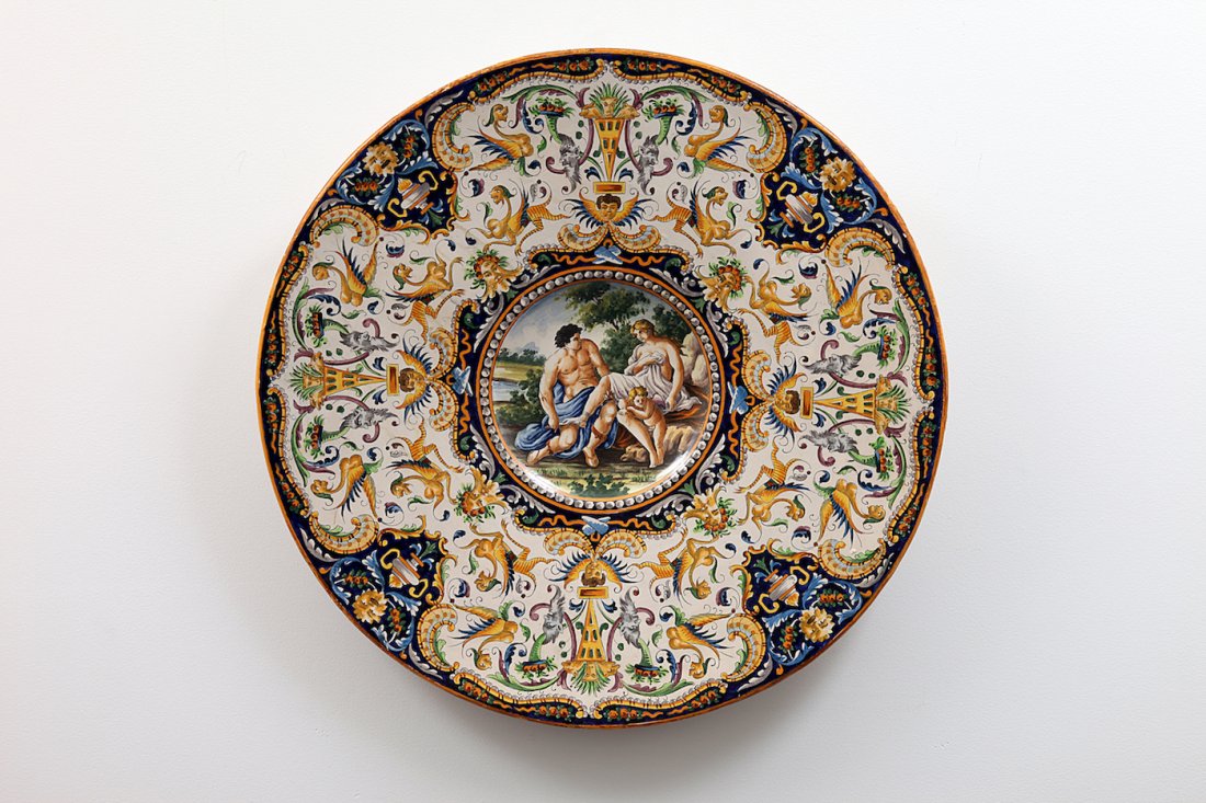 2 Large 19th Century Majolica Faience Chargers (1 of 4)